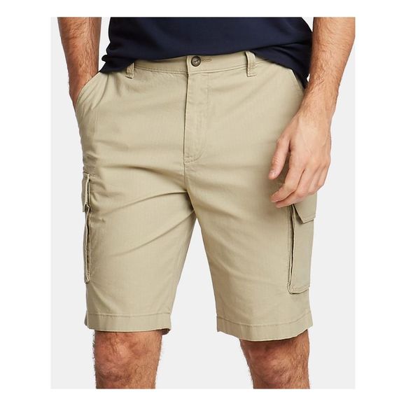NAUTICA Mens Beige Straight Leg, Stretch, Classic Fit Cotton Cargo Shorts 33 - Picture 1 of 1